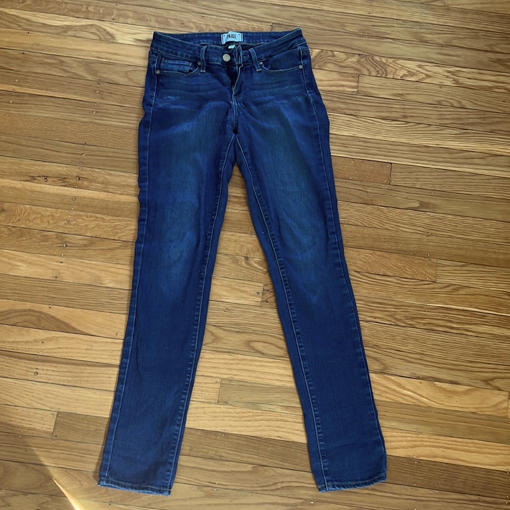 Paige Skyline Skinny Blue Jeans | Size 26